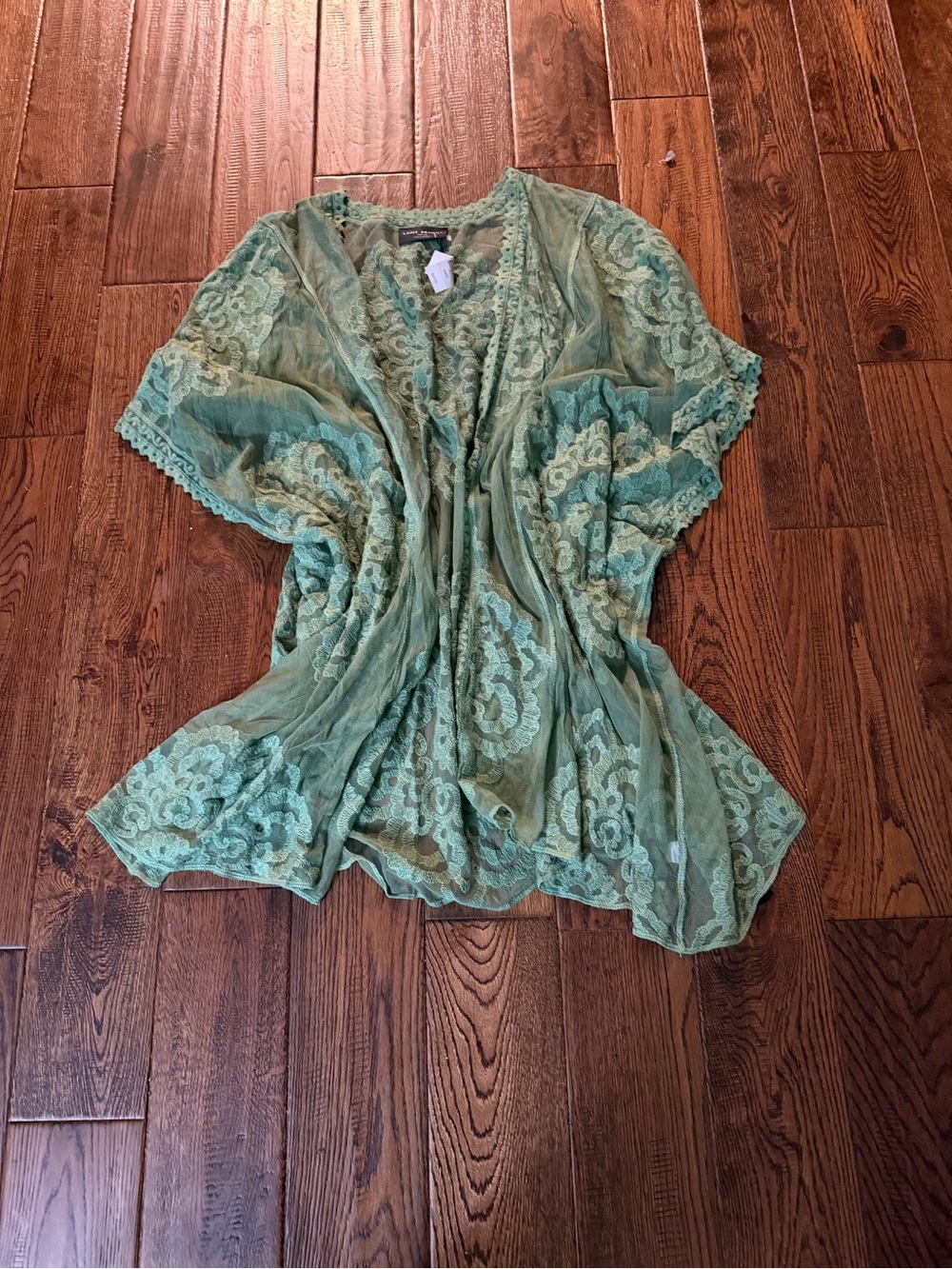 NWT Lane Bryant Sheer Lace Kimono in Mint Green One Sized